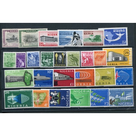 1959/61 Nigeria lotto di francobolli mnh