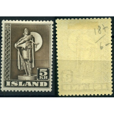 1939  ISLANDA STATUA DI KARLSEFNI N.187 5KR. CAT. 57   MH    LNT036