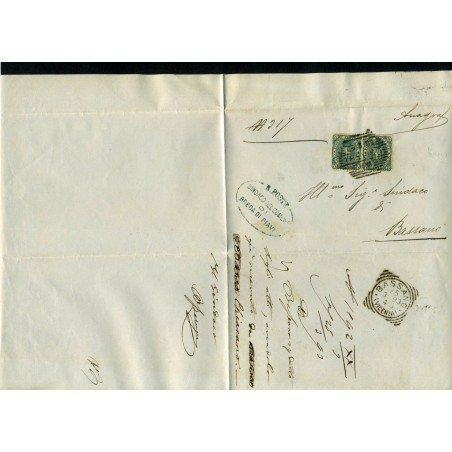 5/03/1893 Italia Regno lettera Treviso annullo Esagonale a Barre
