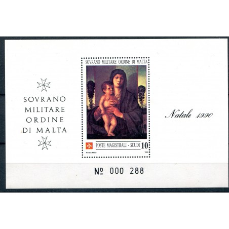 1990 S.M.O.M. Natale Bf. n. 30 mnh cat. 9