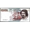 Lire 100.000 Caravaggio, 1° tipo, B1985. Ciampi Stevani. Gig. BI84B. FDS