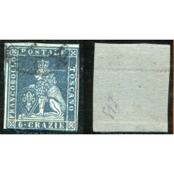 1851/52 TOSCANA 6CR INDACO...