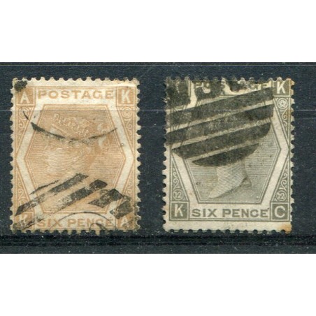 1872/73 Gran Bretagna n.47/48 usati Tav.11/12
