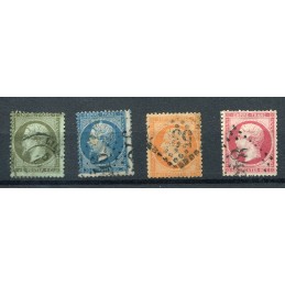 1862 Francia n.19-22/24 usati