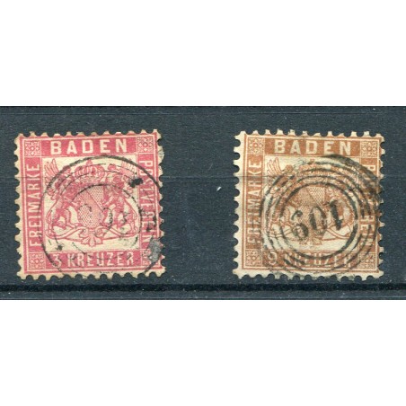 1862/65 Baden Germania n.17/19A usati Cat. 125