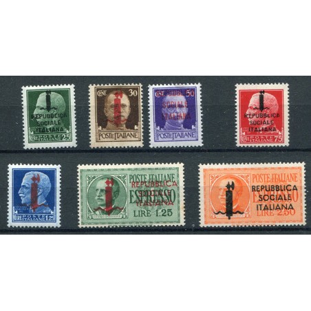 1944 Repubblica Sociale Italiana n.491/95+Ex. 21/22 mnh foto d'esempio