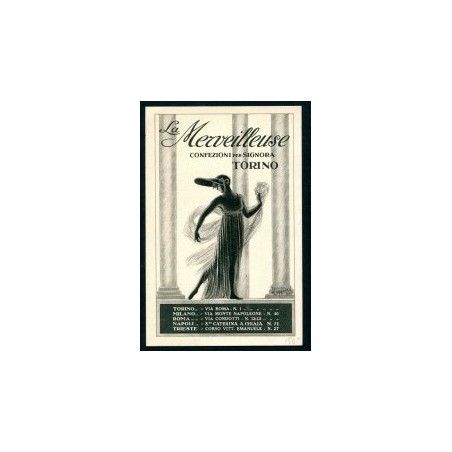 1923 Cartolina Pubblicitaria La Merveilleuse Confezioni per signora nuova.