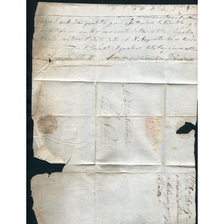 1798 Sicilia Lettera con testo da Messina a Napoli