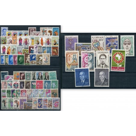 1960/64 Tunisia, insieme di francobolli MNH