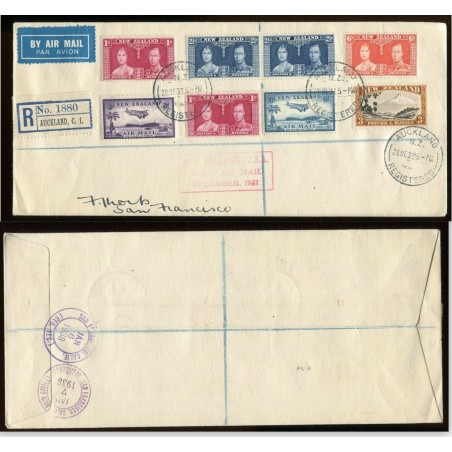 1937 NEW ZEALAND AIR MAIL 1° FLIGHT AUCKLAND/ SAN FRANCISCO COVER    INT639