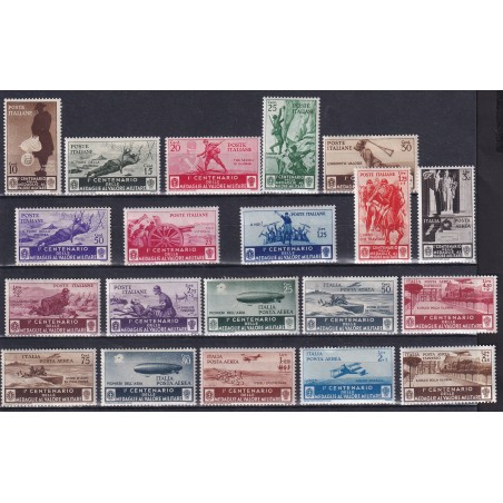 1934 Italia Centenario medaglie Al Valore n.366/76+A74/82 MNH Cat. 800