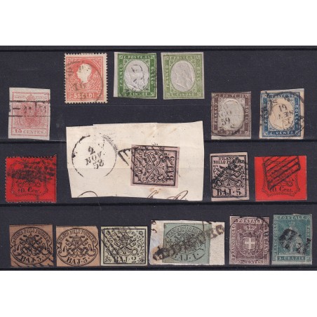 1859 Antichi Stati lotto n.16 francobolli usati come in foto