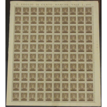 1946 Luogotenenza Italia Recapito autorizzato lire 1 foglio intero MNH Cat 1000