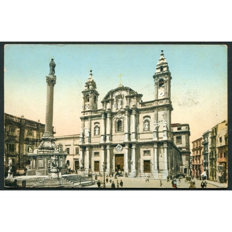 Palermo 1910 Cartolina a colori, Chiesa di S. Domenico, viaggiata per la Francia