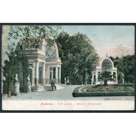 Palermo 1911 Cartolina a colori, Villa Giulia, viaggiata