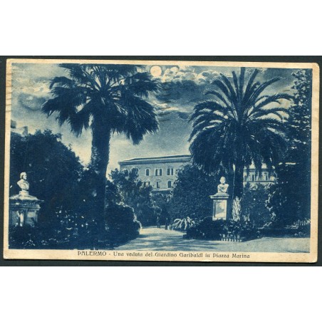 Palermo 1940 Cartolina, Giardino Garibaldi, viaggiata