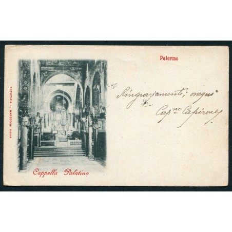 Palermo fine '800 Cartolina, Cappella Palatina, viaggiata
