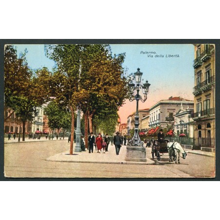 Palermo primi '900 Cartolina, Via della Libertà