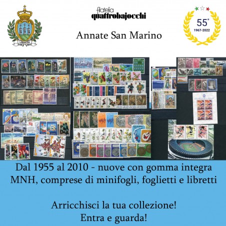 Annate San Marino - Dal 1955 al 2017 gomma integra MNH