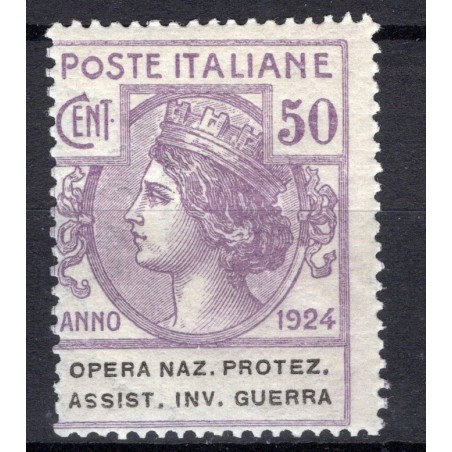 1924 Italia Enti Parastatali Opera Naz. Protez. assist. inv. Guerra n.54 MH Cat. 90