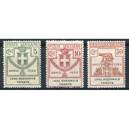 1924 Italia Enti Parastatali Lega Nazionale Trieste n.42/44 MH Cat. 920
