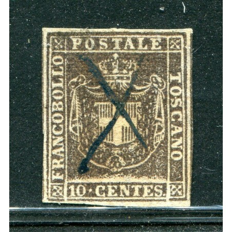 1860 TOSCANA GOVERNO PROVVISORIO C.10 BRUNO N.19   USATO    E652