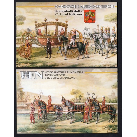 1997 Vaticano Libretto Carrozze e auto Pontefice MNH