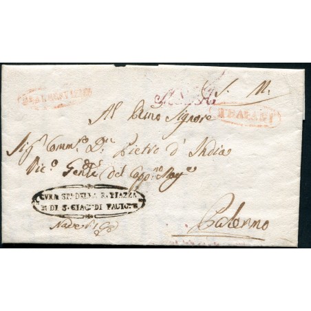 1835 Via di mare - Brigantini della Marina Militare - Lettera dal 18 dicembre da Favignana