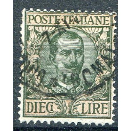 1910 - Vittorio Emanuele III, lire 10, n. 91 usato. F/ Bottacchi. Cat. 60