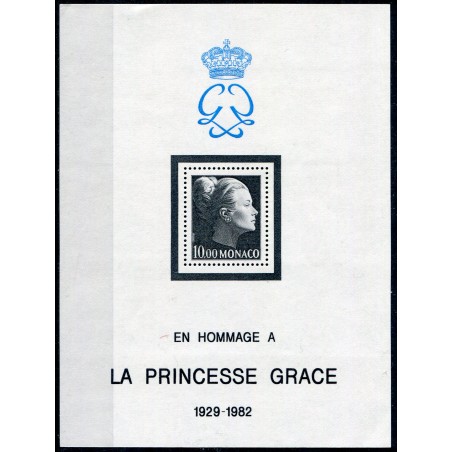 Monaco - 1982 - Omaggio alla Principessa Grace. Foglietto MNH. Gomma fresca.