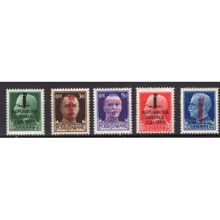 1944 R.S.I. sovrastampati n.490/95 MNH il n. 495 è MH