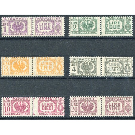 1946 Luogotenenza, pacchi postali, n.60/65 MNH freschi - Cat 450