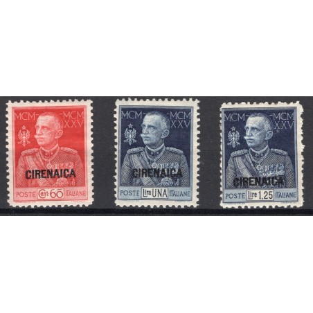 1925/26 Cirenaica Giubileo del Re n.23/25 MH Cat. 18