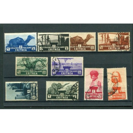 1933 ERITREA SOGGETTI AFRICANI  N.203/12 CAT.60  usati  PIC125
