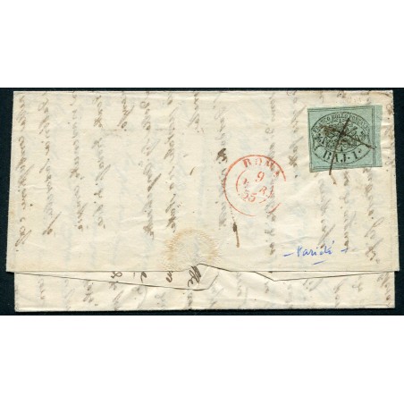 1855 Pontificio lettera del 9 gennaio per Roma.