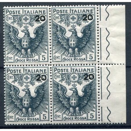 1915 Italia Pro Croce Rossa c.20 su c. 15+ 5 grigio n.104, MNH.
