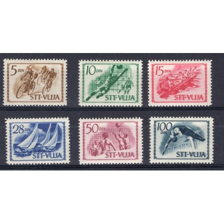 1952 Trieste "B" Sport, n.46/51 MNH.
