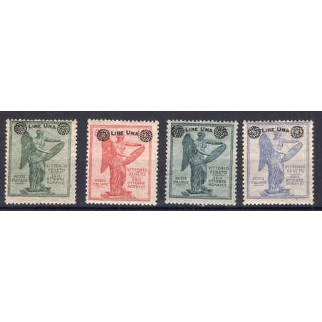 1924 Italia Vittoria sovrastampata "Lire Una" n.158/61 MNH Cat. 300.