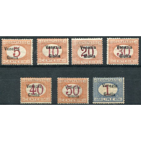 1918 "Venezia Giulia" Segnatasse sovrastampati, n.1/7 MH, cat. 1,600