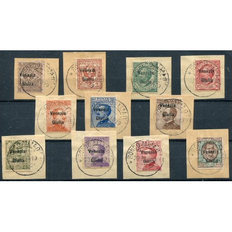 1918/19 Italia francobolli sovrastampati "Venezia Giulia", n.19/29 usati.