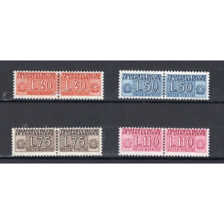 1955/58 Italia Trasporto Pacchi in concessione  n. 5/8 MNH Cat. 500