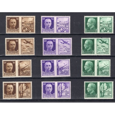 1942 Italia Propaganda di Guerra n. 1/12 MNH