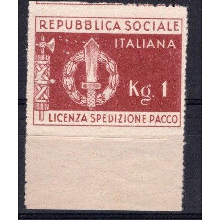 1944 Italia RSI Licenza spedizione pacco nuovo senza gomma.