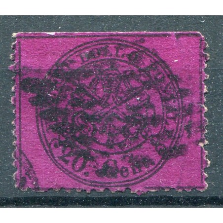 1868 Pontificio c. 20 violetto, n. 28a difettoso. Cat 350.