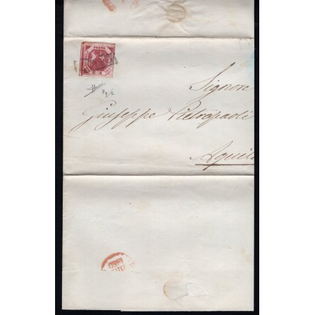 1860 Napoli lettera da Napoli per Aquila con 2gr.,  n.7e. Firma Sorani.
