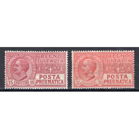 1927/28 Italia Posta Pneumatica n.12/13 cent. 15-35 MNH