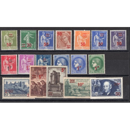 1940/41 Francia francobolli del 1932/38 n.476/93 MNH.