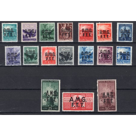 1947/48 Trieste A Serie Democratica n.1/17 MNH-MH Cat. 239
