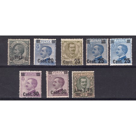 1924/25 Italia Regno Vitt. Emanuele 3° sovrastampati n.175/82 MNH