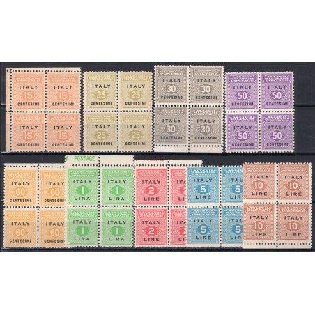 1943 Occupazione Anglo-Americana Sicilia n.1/9 MNH Quartina